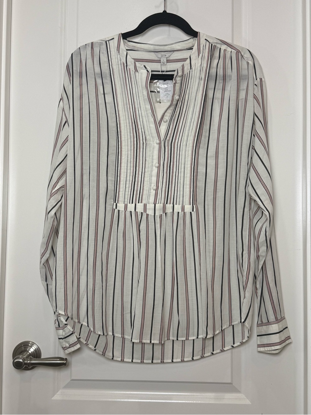 Joie Womens Striped Cotton-Blend Striped Button Placket Shirt - NWT